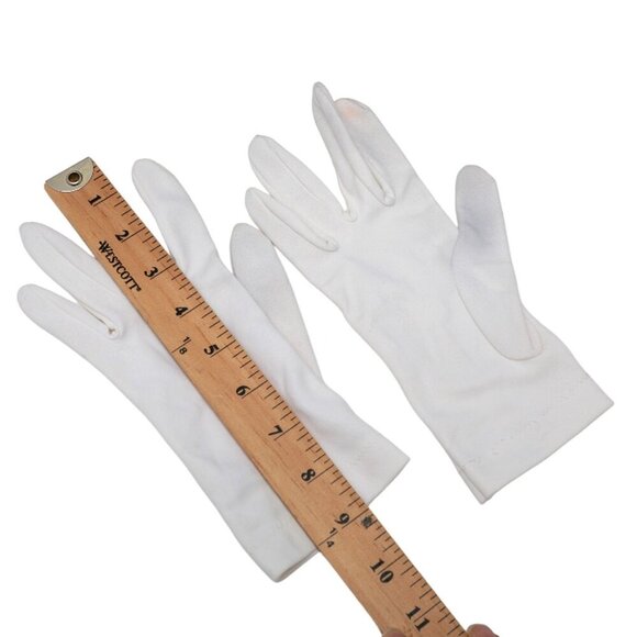 Vintage Max Mayer's Fashion Gloves 1950s White Stretch Czechoslovakia MCM - Picture 4 of 14